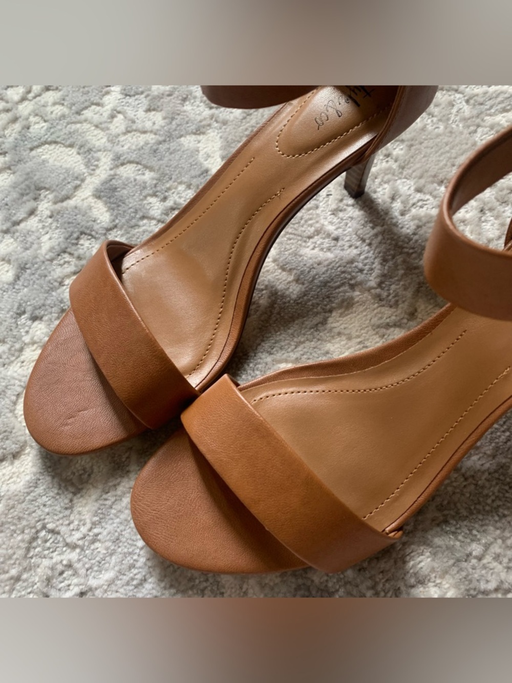 Style & Co. Tan Ankle-Strap zip back 3 inch Sandals - Picture 9 of 9